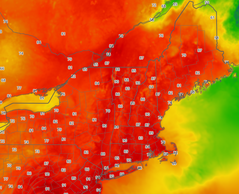 U.S. Northeast Temperatures